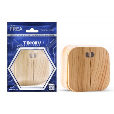 Выключатель 2-кл. ОП Frea 10А IP20 250В с индикацией АБС-пластик сосна TOKOV ELECTRIC TKE-FR-V2I-C25 Выключатель 2-кл. ОП Frea 10А IP20 250В с индикацией АБС-пластик сосна TOKOV ELECTRIC TKE-FR-V2I-C25