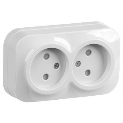 Розетка 2-м ОП GLORY РСш22-2-ХБ 10А без заземл. защ. шторки бел. IEK ERH23-K01-10 Розетка 2-м ОП GLORY РСш22-2-ХБ 10А без заземл. защ. шторки бел. IEK ERH23-K01-10