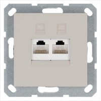 Розетка компьютерная 2-м RJ45 IP20 кат. 5E механизм тауп Jasmart G6106T Розетка компьютерная 2-м RJ45 IP20 кат. 5E механизм тауп Jasmart G6106T