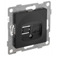Розетка телефонная 1-м СП Bravo RJ12 механизм графит GUSI С10Т1-010 Розетка телефонная 1-м СП Bravo RJ12 механизм графит GUSI С10Т1-010