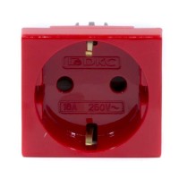 Розетка 1-м 2мод. Viva 16А IP20 2P+E с заземл. защ. шторки красн. DKC 45015 Розетка 1-м 2мод. Viva 16А IP20 2P+E с заземл. защ. шторки красн. DKC 45015
