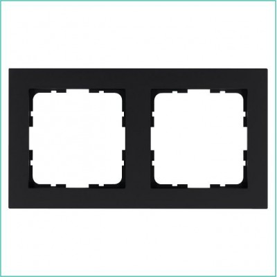Рамка 2-м G-Classic черн. матов. soft touch Jasmart G1002PB