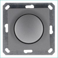 Светорегулятор поворотно-нажимной (диммер) LED 30-400Вт 1gang 2way механизм алюм. Jasmart G4012S