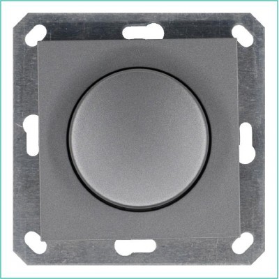 Светорегулятор поворотно-нажимной (диммер) LED 30-400Вт 1gang 2way механизм алюм. Jasmart G4012S