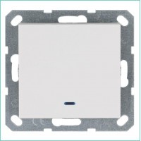 Выключатель 1-кл. 10А IP20 с подсветкой механизм бел. глянцевый Jasmart G3011NW