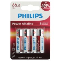 Элемент питания алкалиновый AA/LR6 1.5В Power (блист. 4шт) Philips Б0062746