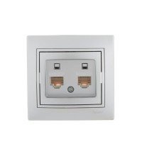 Розетка компьютерная 2-м СП Mira RJ45 сер. метал. LEZARD 701-1010-141 Розетка компьютерная 2-м СП Mira RJ45 сер. метал. LEZARD 701-1010-141