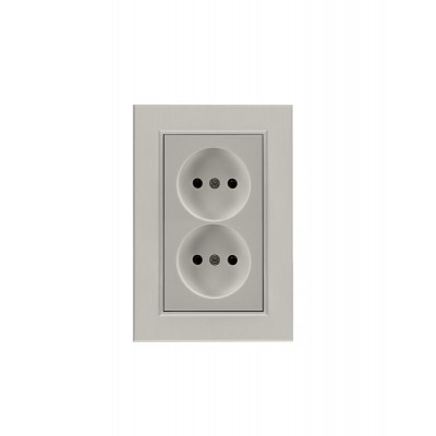 Розетка 2-я Karea LINE STAR без заземл. жемчуж. Makel 86100017