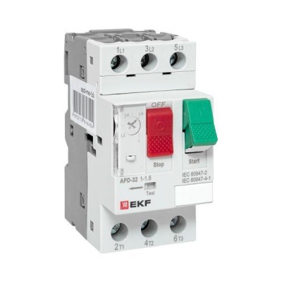 Выключатель автоматический для защиты двигателя АПД-32 1.0-1.6А EKF apd-me-1.6 Выключатель автоматический для защиты двигателя АПД-32 1.0-1.6А EKF apd-me-1.6