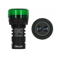 Лампа коммутационная ADDS ЛК-22 d22мм 220В AC/DC зел. LED DEKraft 25118DEK