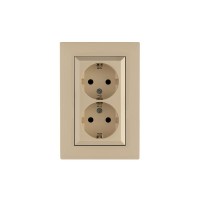 Розетка 2-я Karea RIZZ с заземл. крем Makel 88010082