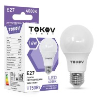 Лампа светодиодная 16Вт А60 4000К Е27 176-264В (TKL) TOKOV ELECTRIC TKL-A60-E27-16-4K Лампа светодиодная 16Вт А60 4000К Е27 176-264В (TKL) TOKOV ELECTRIC TKL-A60-E27-16-4K