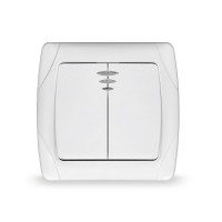 Выключатель 2-кл. СП Маргарита 10А IP20 с подсветкой бел. UNIVersal М0123 Выключатель 2-кл. СП Маргарита 10А IP20 с подсветкой бел. UNIVersal М0123