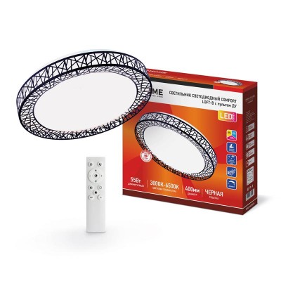 Светильник светодиодный COMFORT Loft-B 55Вт 3000-6500К 4400лм 230В 400х105мм с пультом ДУ IN HOME 4690612034775 Светильник светодиодный COMFORT Loft-B 55Вт 3000-6500К 4400лм 230В 400х105мм с пультом ДУ IN HOME 4690612034775