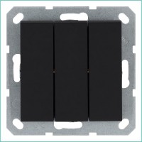 Выключатель 3-кл. 10А IP20 механизм черн. матовый soft touch Jasmart G3031PB