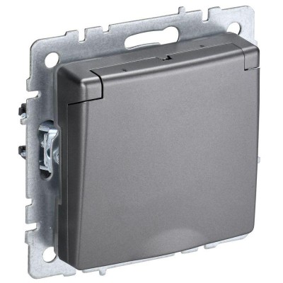 Розетка BRITE РСбш10-3-44-БрС 16А IP44 с заземл. защ. шторки с крышкой механизм сталь IEK BR-R16-16-44-K46 Розетка BRITE РСбш10-3-44-БрС 16А IP44 с заземл. защ. шторки с крышкой механизм сталь IEK BR-R16-16-44-K46