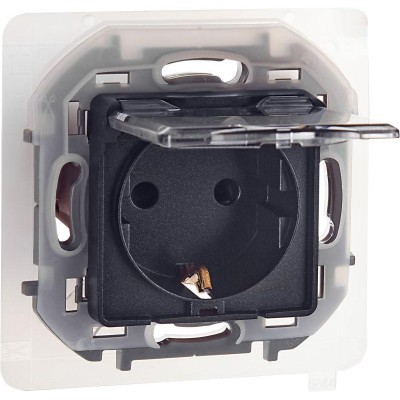 Розетка 1-м СП Inspiria 16А IP44 250В 2P+E защ. шторки с крышкой немецк. стандарт механизм антрацит IEK 673743 Розетка 1-м СП Inspiria 16А IP44 250В 2P+E защ. шторки с крышкой немецк. стандарт механизм антрацит IEK 673743