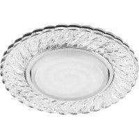 Светильник ДВО-15w GX53 без лампы со светодиодной подсветкой 4000К хром с прозрачным стеклом