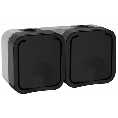 Розетка 2-м ОП TORS 16А IP55 TS122 горизонт. с заземл. с крышкой графит IEK TS-R26-16-55-G-K53 Розетка 2-м ОП TORS 16А IP55 TS122 горизонт. с заземл. с крышкой графит IEK TS-R26-16-55-G-K53