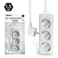 Удлинитель 3х1.5м с заземл. 10А 3х1.5 TOKOV LIGHT TKL-C01-BU3-1.5-1.5-Z Удлинитель 3х1.5м с заземл. 10А 3х1.5 TOKOV LIGHT TKL-C01-BU3-1.5-1.5-Z