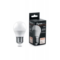 Лампа светодиодная LED 6вт Е27 белый матовый шар Feron.PRO