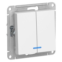 Выключатель 2-кл. СП AtlasDesign 10А IP20 (сх. 5а) 10AX с подсветкой механизм бел. SE ATN000153 Выключатель 2-кл. СП AtlasDesign 10А IP20 (сх. 5а) 10AX с подсветкой механизм бел. SE ATN000153