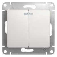 Выключатель 2-кл. СП Glossa 10А IP20 (сх. 5а) 10AX с подсветкой механизм бел. SE GSL000153 Выключатель 2-кл. СП Glossa 10А IP20 (сх. 5а) 10AX с подсветкой механизм бел. SE GSL000153