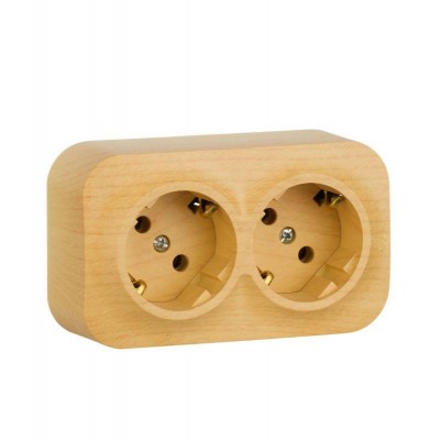 Розетка 2-м ОП Quteo 16А IP20 250В 2х2P+E с заземл. без защ. шторок дерево IEK 782293 Розетка 2-м ОП Quteo 16А IP20 250В 2х2P+E с заземл. без защ. шторок дерево IEK 782293