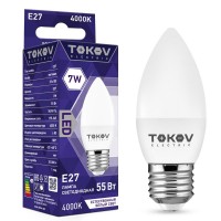 Лампа светодиодная 7Вт С37 4000К Е27 176-264В TOKOV ELECTRIC TKE-C37-E27-7-4K Лампа светодиодная 7Вт С37 4000К Е27 176-264В TOKOV ELECTRIC TKE-C37-E27-7-4K