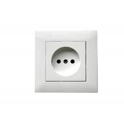 Розетка 1-м Karea RIZZ без заземл. керамика бел. Makel 88001002 Розетка 1-м Karea RIZZ без заземл. керамика бел. Makel 88001002