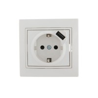 Розетка 1-м СП Mira 16А с заземл. + USB разъем бел. LEZARD 701-0202-181 Розетка 1-м СП Mira 16А с заземл. + USB разъем бел. LEZARD 701-0202-181