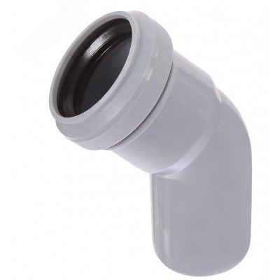 Отвод 40 45 град, для внутренней канализации, серый