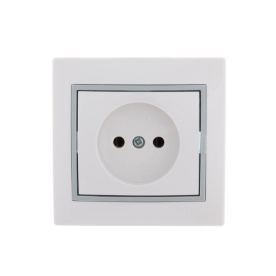Розетка 1-м СП Mira 16А IP20 без заземл. с сер. вставкой керамика бел. LEZARD 701-0215-121 Розетка 1-м СП Mira 16А IP20 без заземл. с сер. вставкой керамика бел. LEZARD 701-0215-121