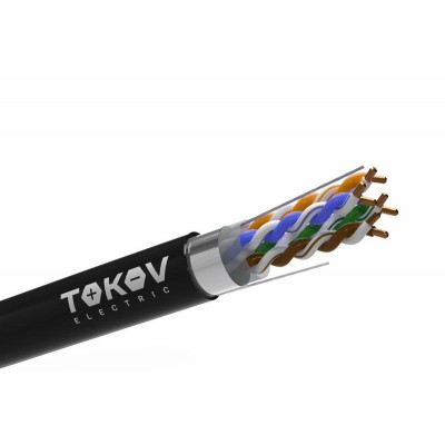Кабель витая пара F/UTP 4х2х24AWG(0.51мм) кат.5E PE TOKOV PRO Fluke tested (м) TOKOV ELECTRIC TKP-C05-F42-5E-305-OD Кабель витая пара F/UTP 4х2х24AWG(0.51мм) кат.5E PE TOKOV PRO Fluke tested (м) TOKOV ELECTRIC TKP-C05-F42-5E-305-OD