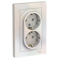Розетка 2-м СП AtlasDesign 16А IP20 с заземл. в сборе жемчуж. SE ATN000424 Розетка 2-м СП AtlasDesign 16А IP20 с заземл. в сборе жемчуж. SE ATN000424