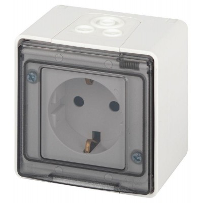 Розетка Эксперт 11-2501-01 2P+E IP55 16А-250В ОУ бел. Эра Б0063294