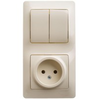 Блок комбинированный Glossa (розетка + 2-кл. выкл.) беж. SE GSL000272
