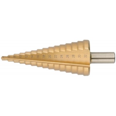 Сверло ступенчатое HSS по металлу 15 ступеней 4-32мм MOS 36384М Сверло ступенчатое HSS по металлу 15 ступеней 4-32мм MOS 36384М