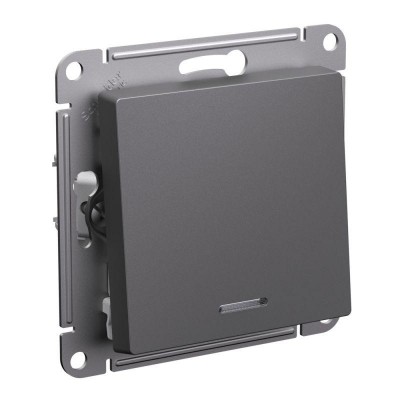 Выключатель 1-кл. AtlasDesign (сх. 1а) 10AX с подсветкой механизм базальт SE ATN001413 Выключатель 1-кл. AtlasDesign (сх. 1а) 10AX с подсветкой механизм базальт SE ATN001413