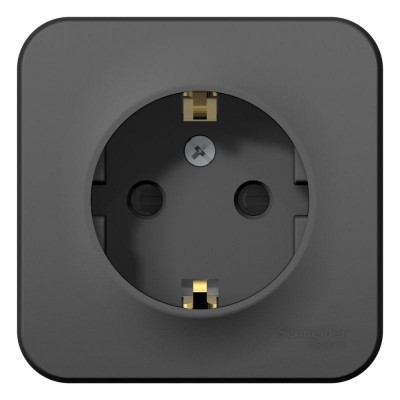 Розетка 1-м ОП Blanca 16А IP20 250В с заземл. защ. шторки с изолир. пластиной антрацит SE BLNRA011116 Розетка 1-м ОП Blanca 16А IP20 250В с заземл. защ. шторки с изолир. пластиной антрацит SE BLNRA011116