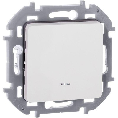 Переключатель 1-кл. Inspiria 10А IP20 250В 10AX с подсветкой/индикацией механизм бел. IEK 673660