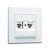 Розетка компьютерная двойн. СП Karea 16А IP20 CAT 5 бел. Makel 56001036