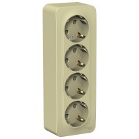 Розетка 4-м ОП Blanca 16А IP20 250В с заземл. защ. шторки с изолир. пластиной беж. SE BLNRA011417 Розетка 4-м ОП Blanca 16А IP20 250В с заземл. защ. шторки с изолир. пластиной беж. SE BLNRA011417