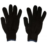 Перчатки вязаные упрочненные (5 нитей) х/б черн. 12496 Перчатки вязаные упрочненные (5 нитей) х/б черн. 12496