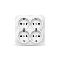 Розетка 4-м ОП 16А IP20 с заземл. бел. квадрат IONICH 1449