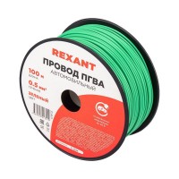 Провод ПГВА 0.5 З бухта (м) Rexant 01-6513 Провод ПГВА 0.5 З бухта (м) Rexant 01-6513