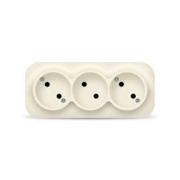 Розетка 3-м ОП 10А IP20 без заземл. сл. кость IONICH 1450 Розетка 3-м ОП 10А IP20 без заземл. сл. кость IONICH 1450