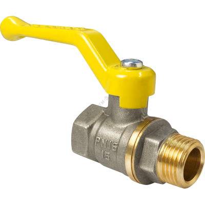 Кран шаровой для газа 11Б27фтМ никелированный 3/4' ВН ручка рычаг