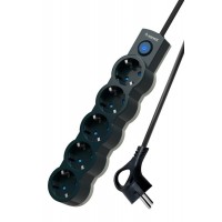 Удлинитель 5х3м с заземл. 10А IP20 2200Вт 220В защ. шторки ПВС 3х1 с выкл. черн. КОСМОС YKsm3m-5g-Z-V10A-B Удлинитель 5х3м с заземл. 10А IP20 2200Вт 220В защ. шторки ПВС 3х1 с выкл. черн. КОСМОС YKsm3m-5g-Z-V10A-B