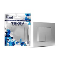 Выключатель 2-кл. СП Pixel 10А IP20 в сборе алюм. TOKOV ELECTRIC TKE-PX-V2F-C03 Выключатель 2-кл. СП Pixel 10А IP20 в сборе алюм. TOKOV ELECTRIC TKE-PX-V2F-C03